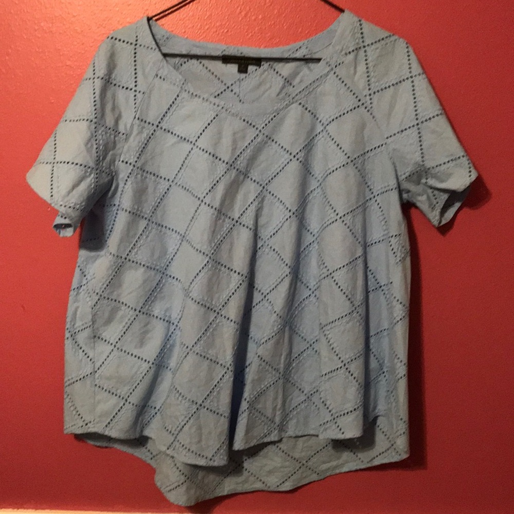 Blue linen top